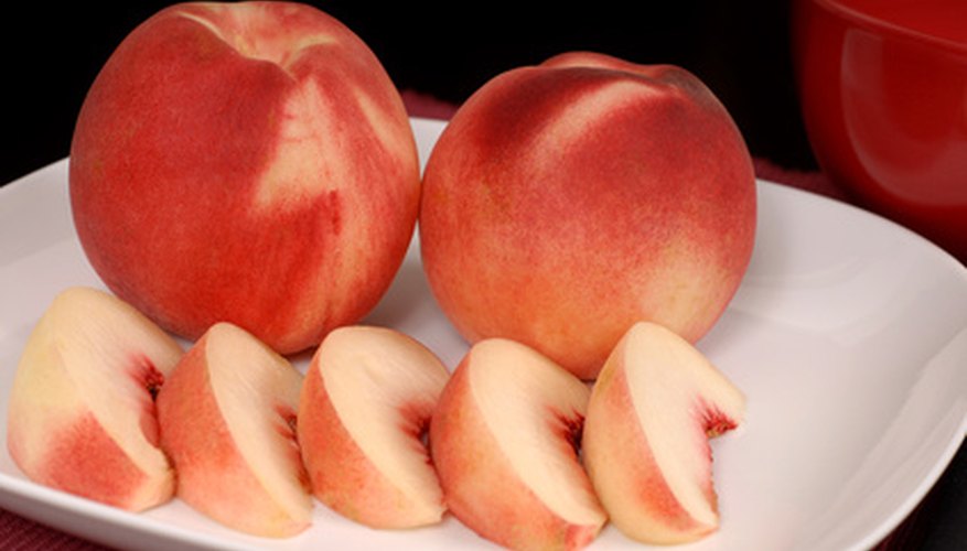 White-fleshed peaches. White-fleshed peaches.