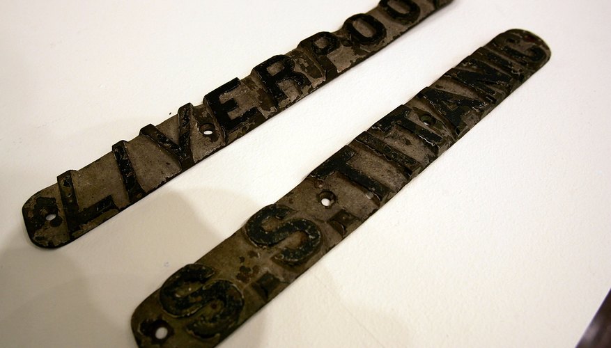 Two nameplates recovered from lifeboats aboard the Titanic. Two nameplates recovered from lifeboats aboard the Titanic.