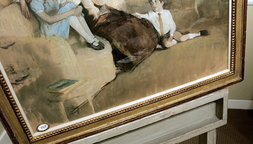 This Kennedy family painting on exhibit at Sotheby's shows the then-Mrs. John F. Kennedy and her two children, Caroline and John Jr., in the usual, dressy attire of small children of the early 1960s. This Kennedy family painting on exhibit at Sotheby's shows the then-Mrs. John F. Kennedy and her two children, Caroline and John Jr., in the usual, dressy attire of small children of the early 1960s.