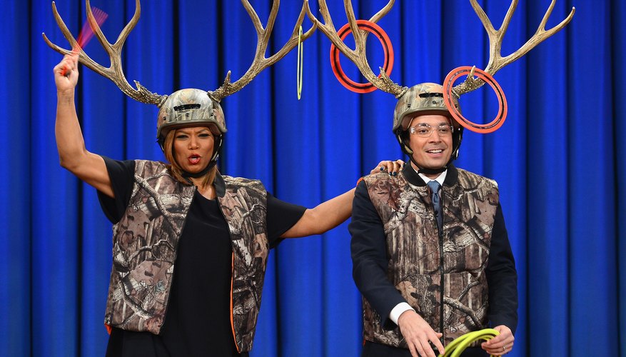 Celebrities Jimmy Fallon and Queen Latifah play a humouros game of Celebrities Jimmy Fallon and Queen Latifah play a humouros game of
