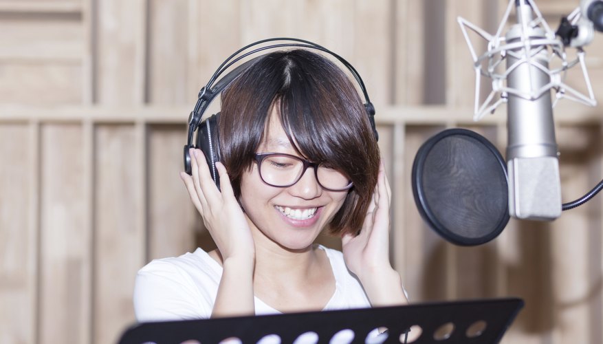 young girl in music studio young girl in music studio