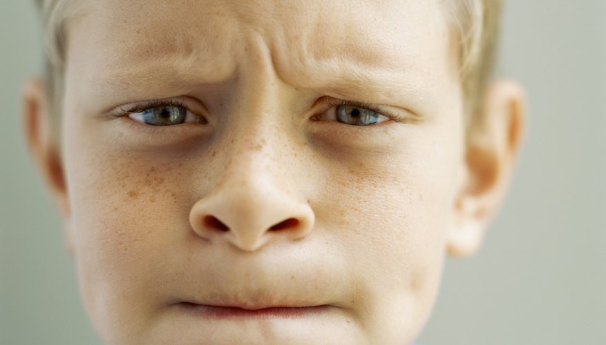 Children with autism might bite their lips for oral stimulation. Children with autism might bite their lips for oral stimulation.