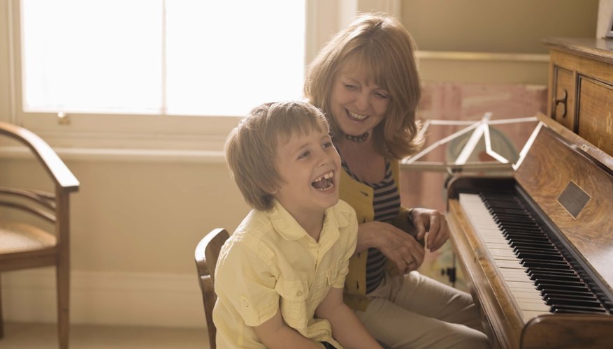 Make piano lessons into games to keep your child interested. Make piano lessons into games to keep your child interested.