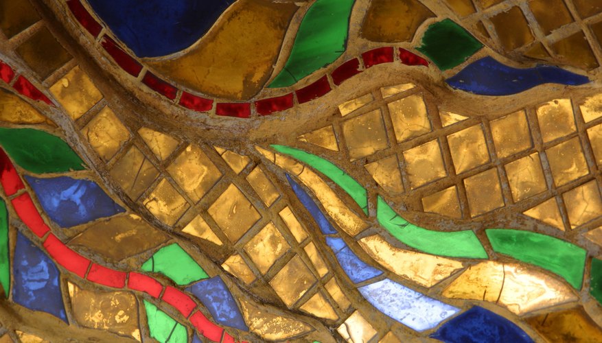 Mosaics can be made from a variety of materials. Mosaics can be made from a variety of materials.