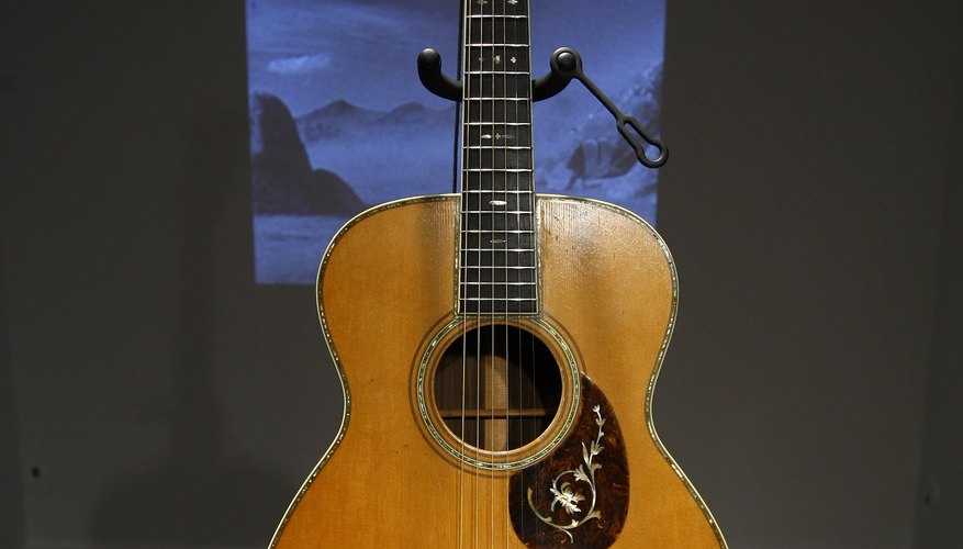 A Martin Guitar with a solid top. A Martin Guitar with a solid top.