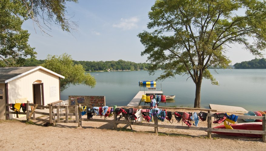 Waterfront scene of a summer camp Waterfront scene of a summer camp