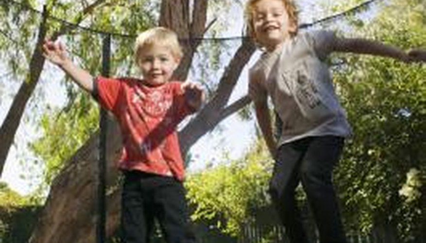 Anchor your trampoline to keep your children safe. Anchor your trampoline to keep your children safe.