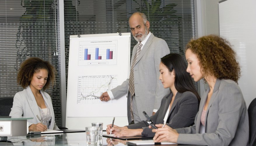 Man presents marketing strategy Man presents marketing strategy