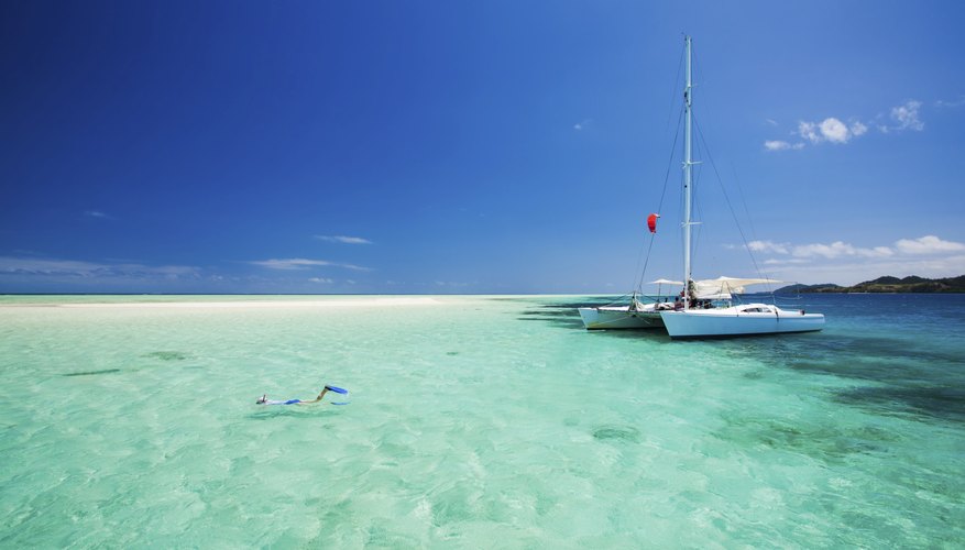 An image looking onto a catamaran in the Indian Ocean. An image looking onto a catamaran in the Indian Ocean.