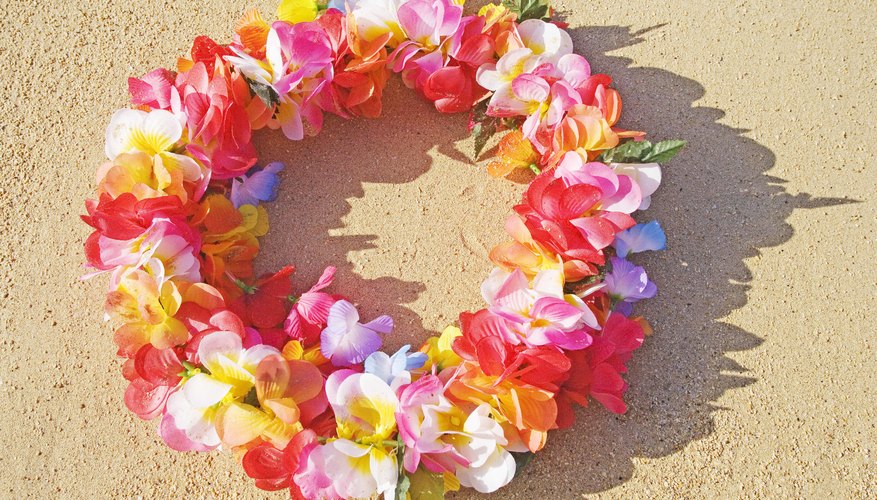 A bright lei on the sand. A bright lei on the sand.