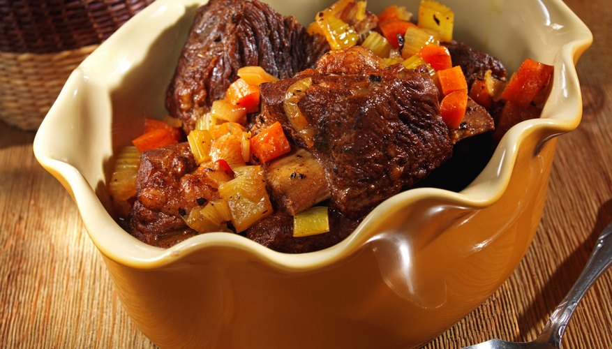 Braised with aromatic vegetables, short ribs are a rich and flavorful cut. Braised with aromatic vegetables, short ribs are a rich and flavorful cut.