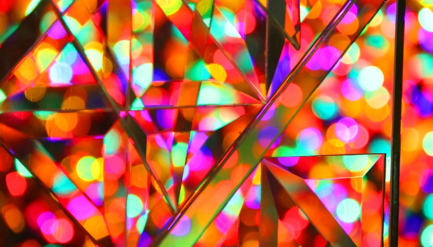 Colorful prism crystals display Colorful prism crystals display