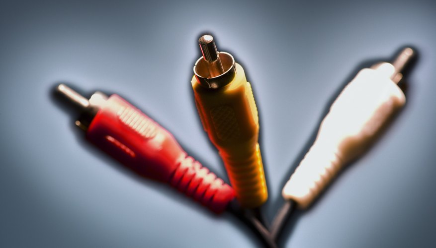 Composite cables consist of a red, yellow and white connector. Composite cables consist of a red, yellow and white connector.