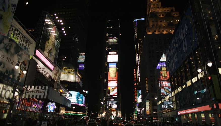 Times Square is a hub of nighttime entertainment for all ages. Times Square is a hub of nighttime entertainment for all ages.