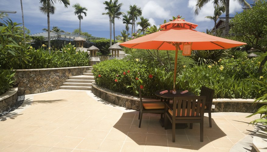 Patio umbrellas and seat cushions are just some of the uses of Sunrella fabrics. Patio umbrellas and seat cushions are just some of the uses of Sunrella fabrics.