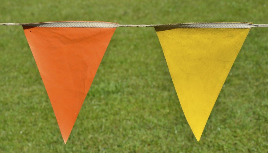 Triangle shaped flags. Triangle shaped flags.