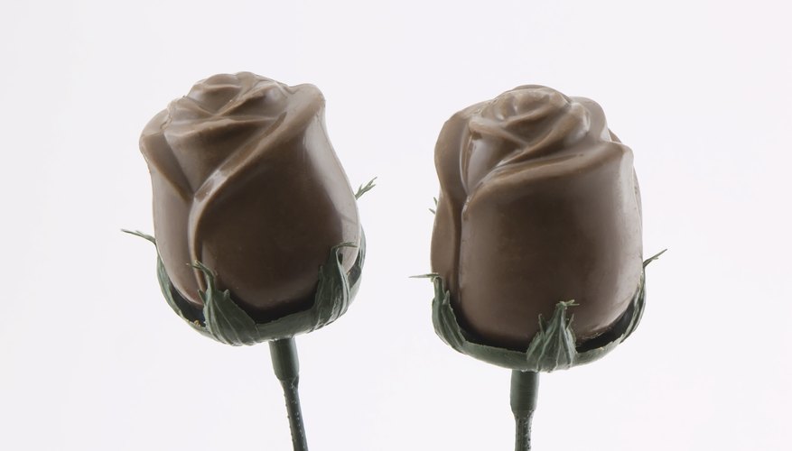 Chocolate flowers can serve as a tasty, original flourish for any occasion. Chocolate flowers can serve as a tasty, original flourish for any occasion.
