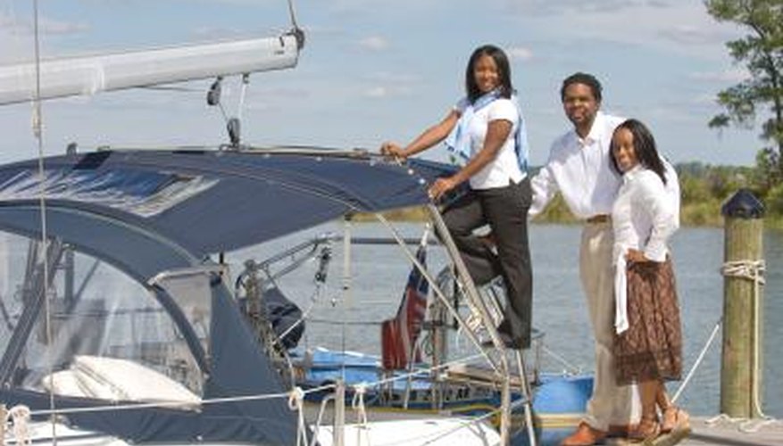 A portable Bimini top gives you shade on any boat. A portable Bimini top gives you shade on any boat.
