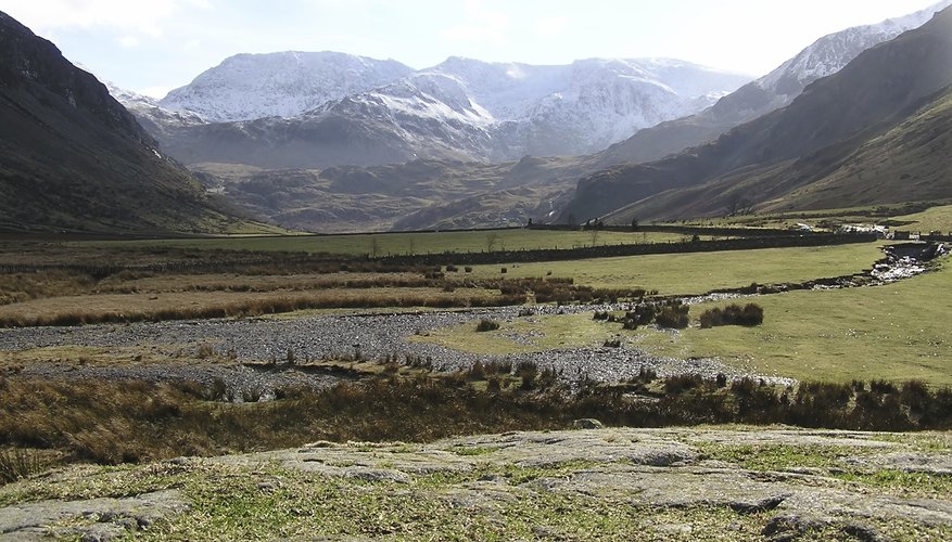 An alluvial fan at the base of a mountain. An alluvial fan at the base of a mountain.
