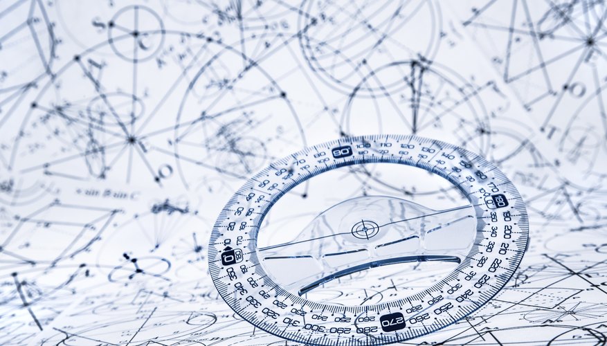 Protractor lying on top of paper Protractor lying on top of paper