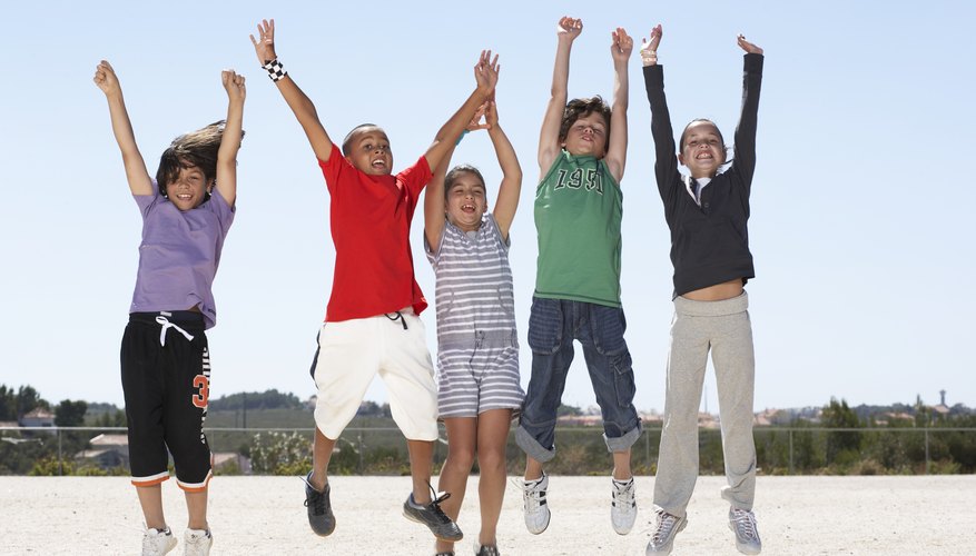 Kids jump for joy. Kids jump for joy.