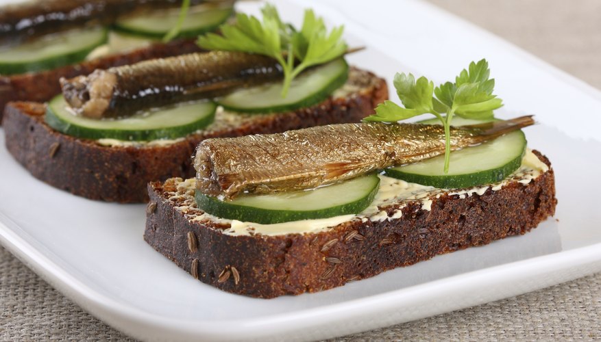 Smoked brislings on toast with cucumber Smoked brislings on toast with cucumber