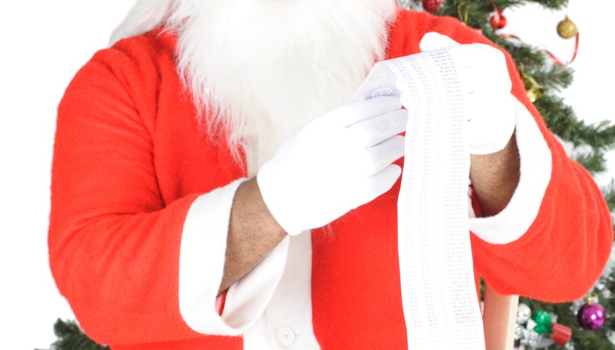 Santa checks his list before leaving gifts. Santa checks his list before leaving gifts.