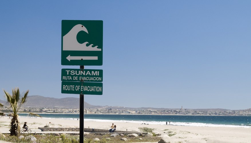 A Tsunami evactuation sign. A Tsunami evactuation sign.