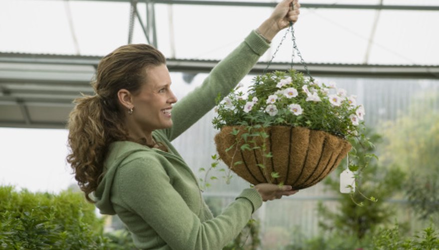 Make your own sturdy plant hangers out of linked chains or rope. Make your own sturdy plant hangers out of linked chains or rope.