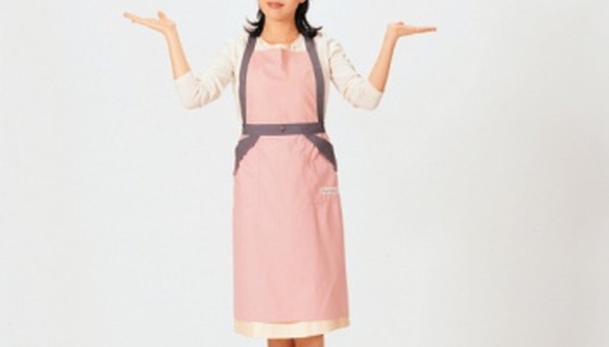 Ties can be made from the same fabric as the apron, or they can match the trim. Ties can be made from the same fabric as the apron, or they can match the trim.