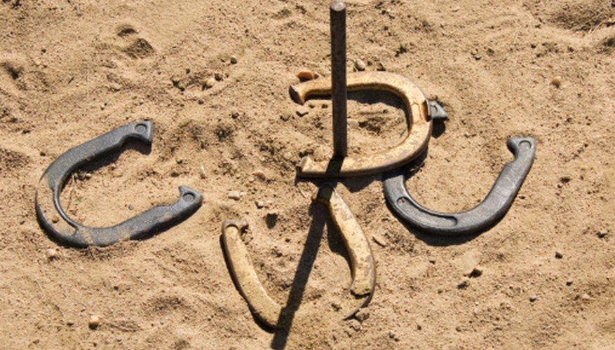 Horseshoe pits provide enjoyable backyard entertainment. Horseshoe pits provide enjoyable backyard entertainment.