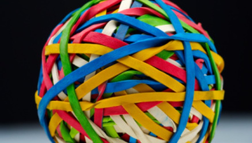 Rubber bands can be stretched and plucked to produce sound. Rubber bands can be stretched and plucked to produce sound.