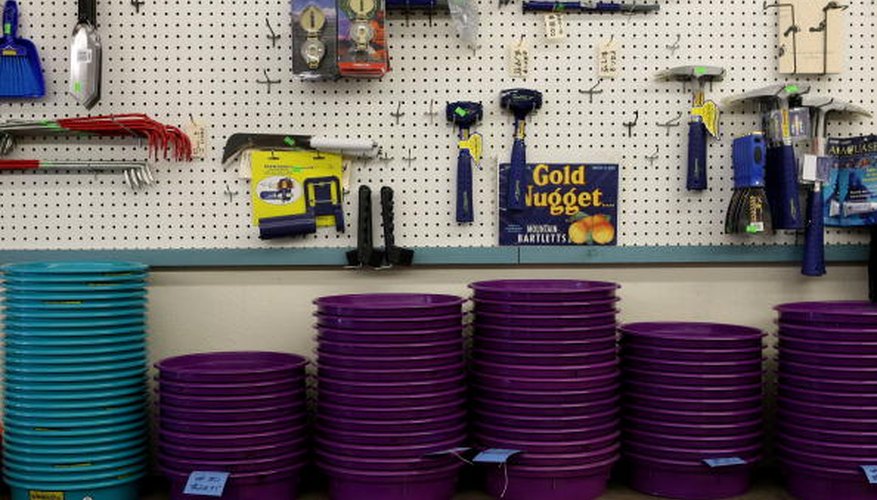 Gold panning supplies on store shelf Gold panning supplies on store shelf