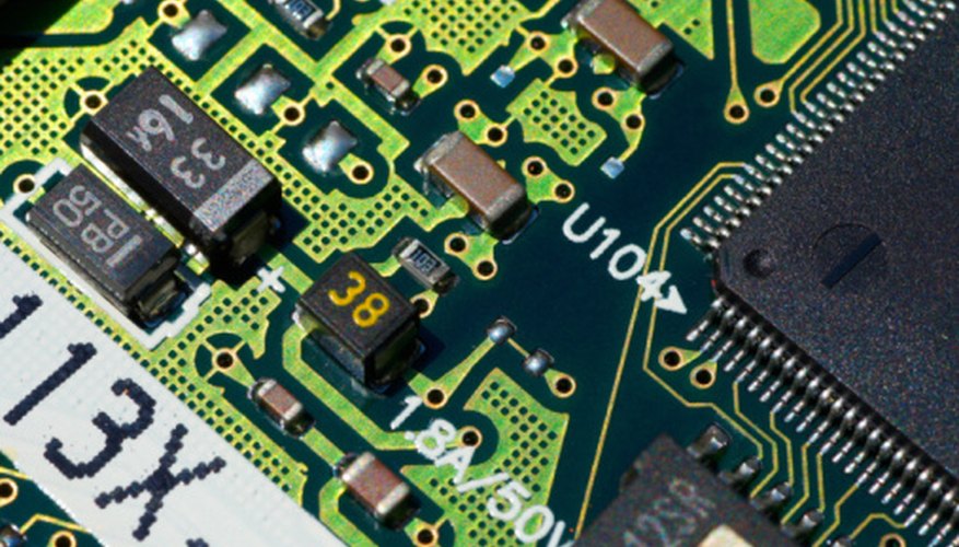 A typical circuit board contains different types of electronic components. A typical circuit board contains different types of electronic components.