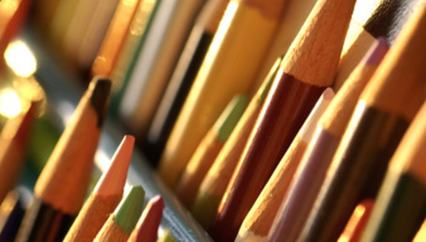 Colored pencils are available in hundreds of hues. Colored pencils are available in hundreds of hues.