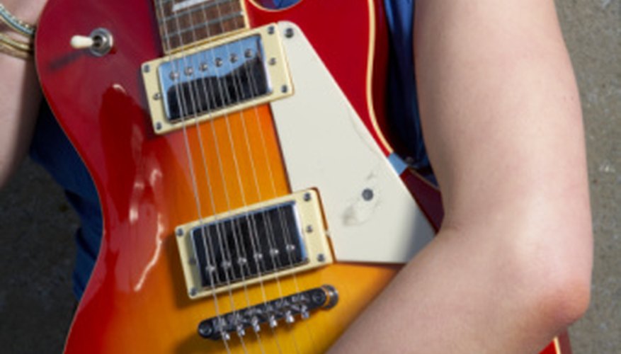 An electric guitar's sound depends on the pickups. An electric guitar's sound depends on the pickups.