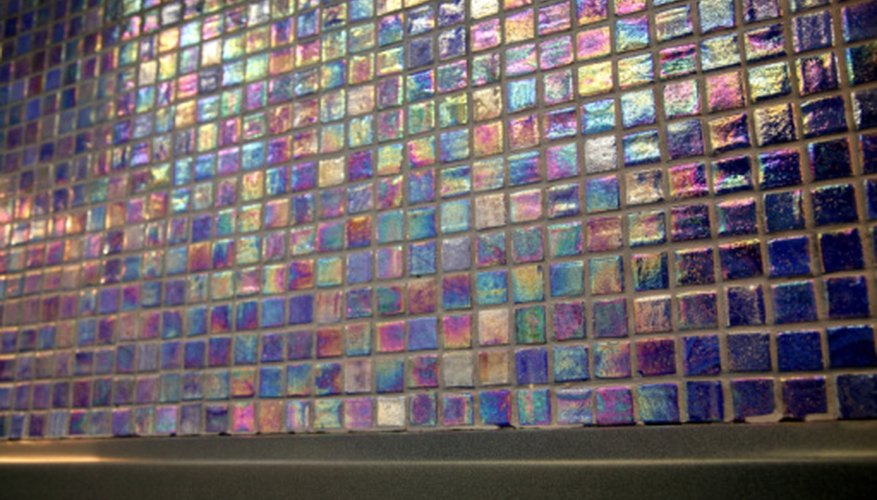 Iridescent tiles are reminiscent of carnival glass Iridescent tiles are reminiscent of carnival glass