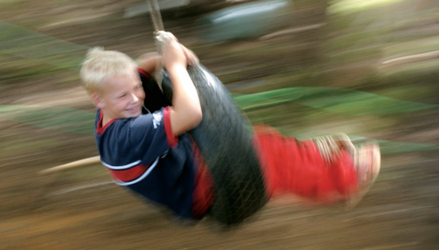 Recycle an old tire into an exciting swing. Recycle an old tire into an exciting swing.