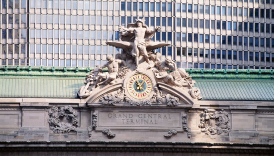 Photo Credit: Thinkstock Images/Comstock/Getty Images The clock at New York's Grand Central Station is a famous landmark that immediately denotes place.