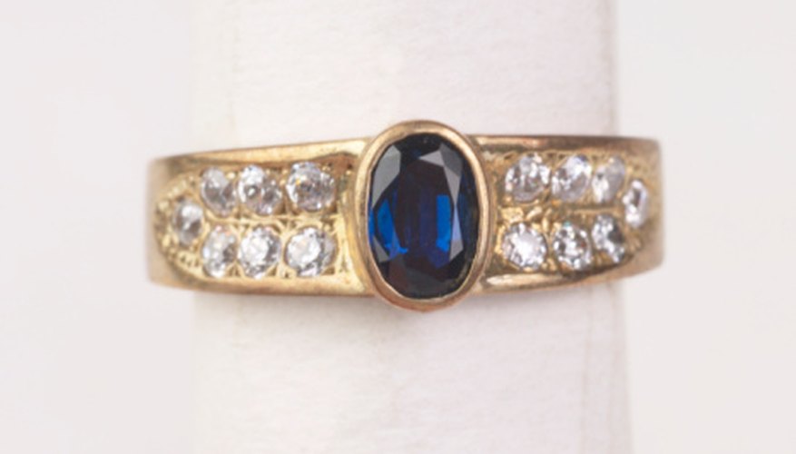 Blue sapphires, like the center stone shown here, are popular for jewelry. Blue sapphires, like the center stone shown here, are popular for jewelry.