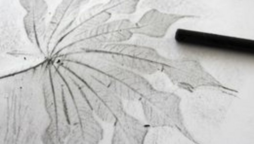 Making the leaf rubbing. Making the leaf rubbing.