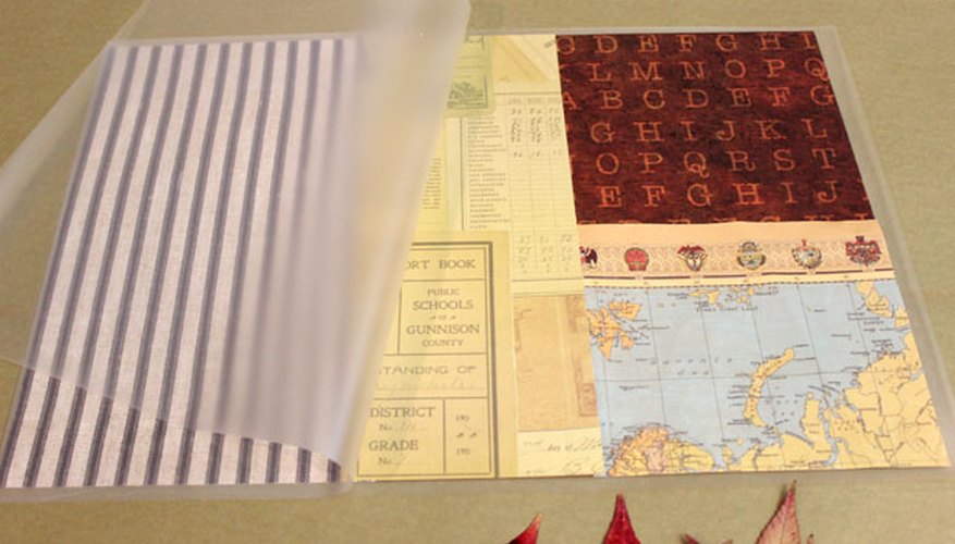 Arrange paper inside laminating pouch. Arrange paper inside laminating pouch.
