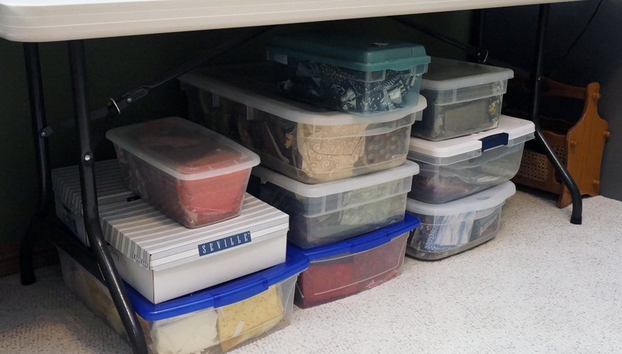 Stacking bins used as display table. Stacking bins used as display table.