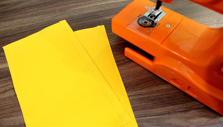 Sew a hem on the smaller pieces Sew a hem on the smaller pieces