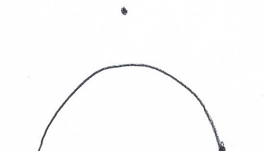 Three dots for the points of the triangle knot wire diagram, and first curve Three dots for the points of the triangle knot wire diagram, and first curve