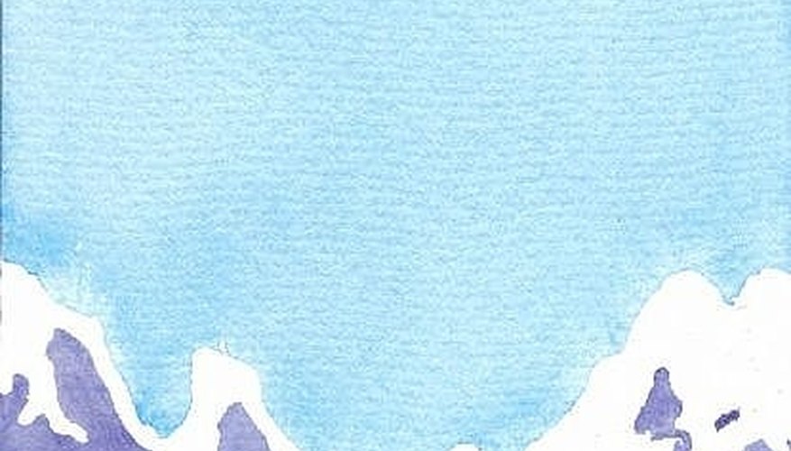 Mountain scene with masking fluid removed Mountain scene with masking fluid removed