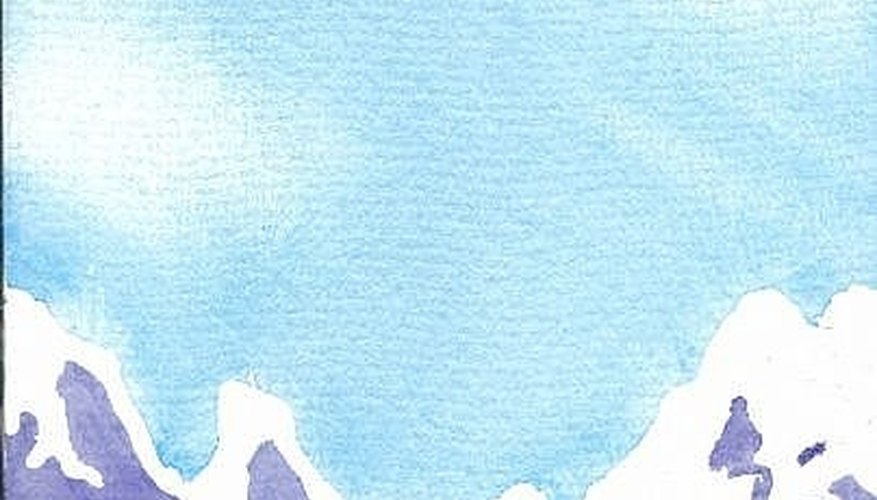Mountain scene with clouds shaped and created by lifting Mountain scene with clouds shaped and created by lifting