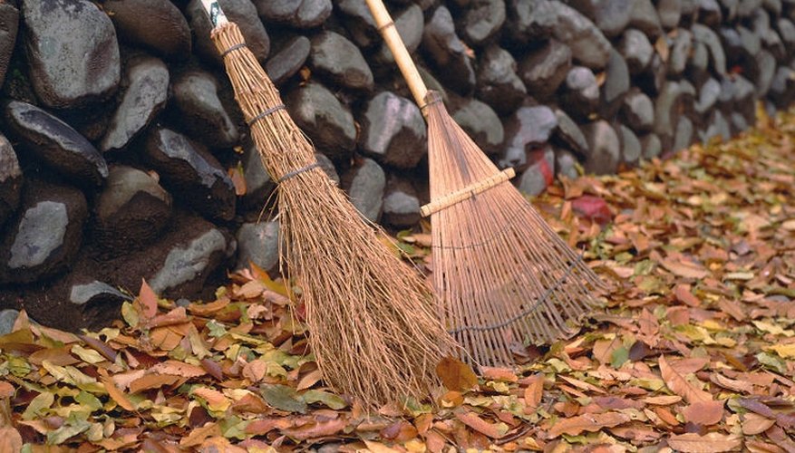 Leaves ready to be raked Leaves ready to be raked
