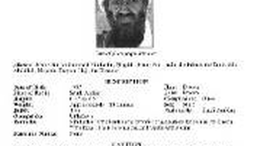 All FBI Most Wanted posters use the same format. All FBI Most Wanted posters use the same format.