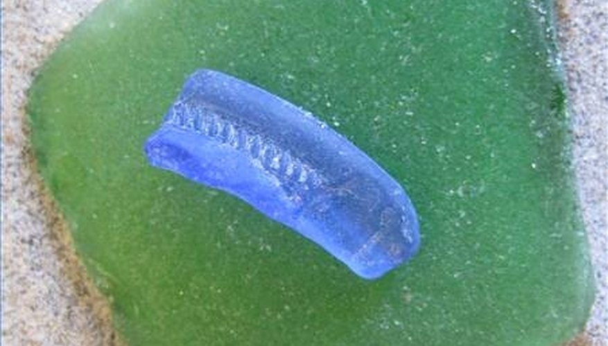 Sea glass on the beach Sea glass on the beach